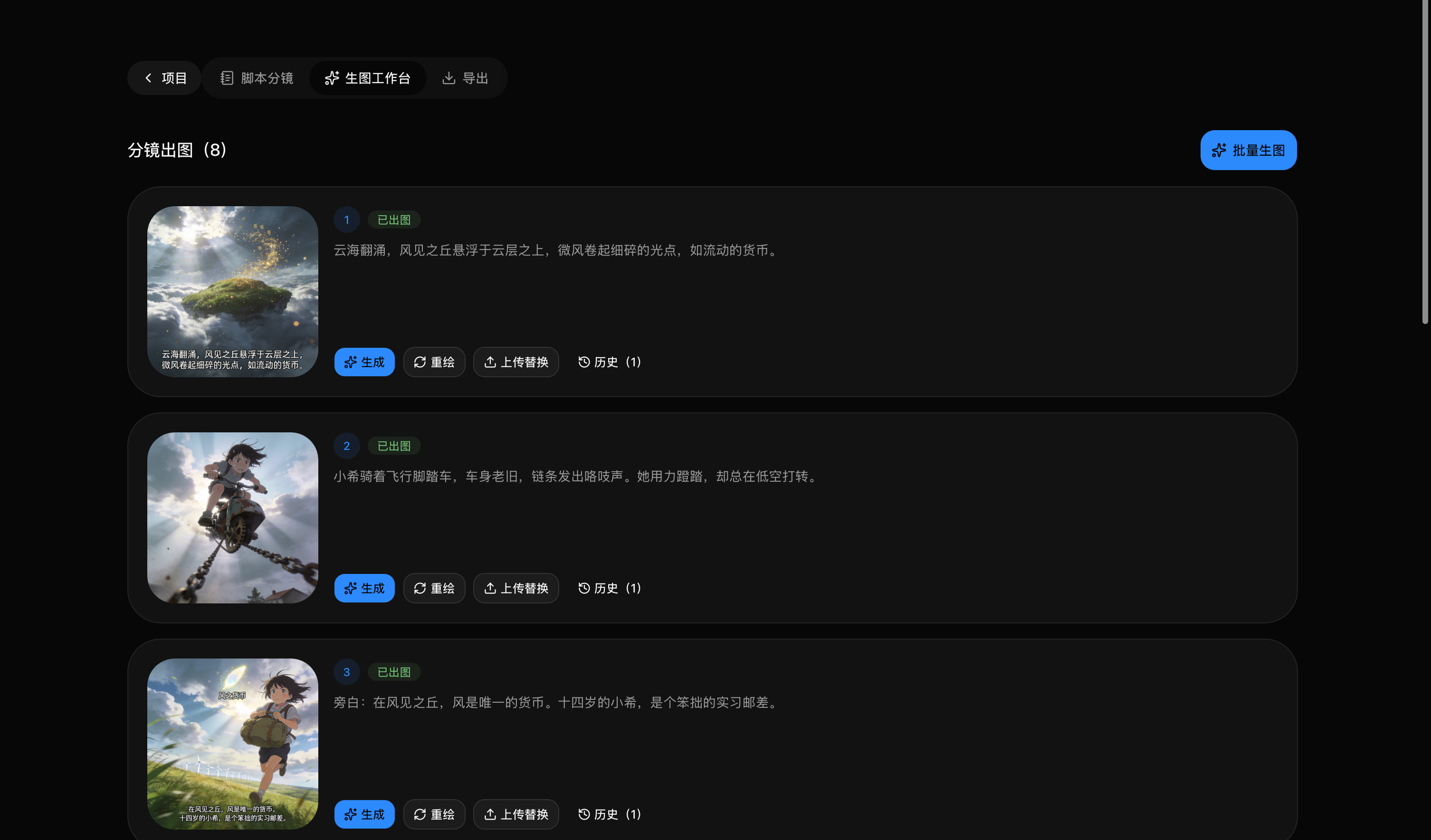 生图工作台，出片像流水线